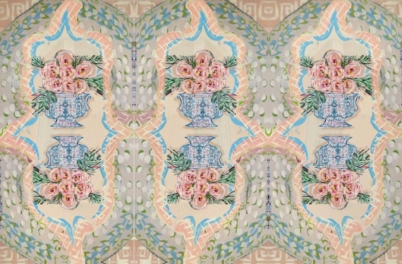 Chinoiserie Les Fleurs EXTRA LARGE 24x48 Outdoor Mat