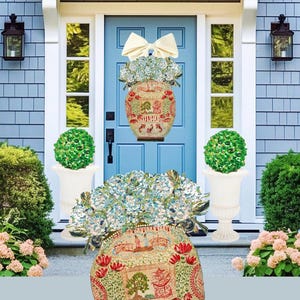 LARGE ChiChi Vase Hydrangeas Door Hanger (does not come with ivory bow)