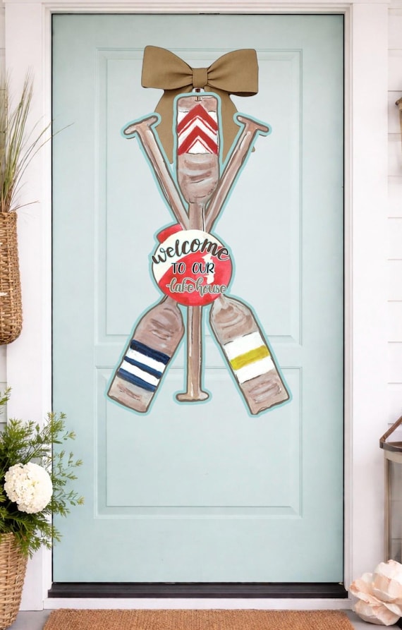 LARGE LAKE Door Hanger with Oars