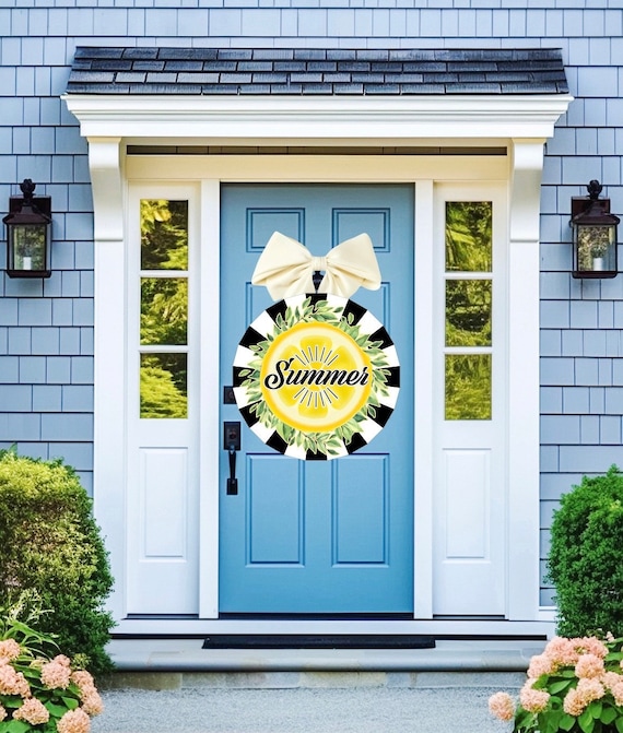 LARGE Door Hanger Easy Peasy Summer Squeezy Lemon