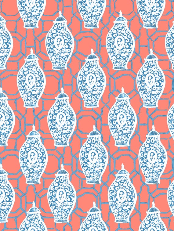 Chinoiserie Ginger Jar Downloadable ClipArt File...Downloadable File