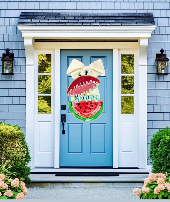 LARGE Summer Door Hanger Watermelon with Umbrella