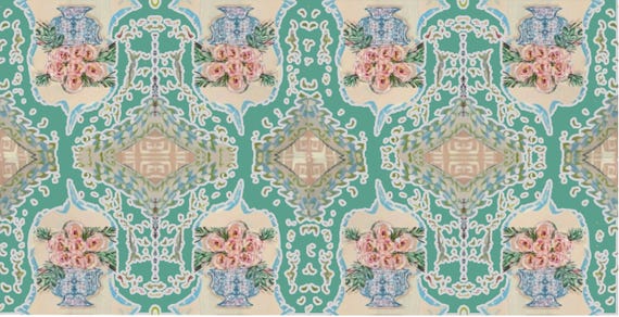 Chinoiserie Chic Floret EXTRA LARGE 24x48 Outdoor Mat