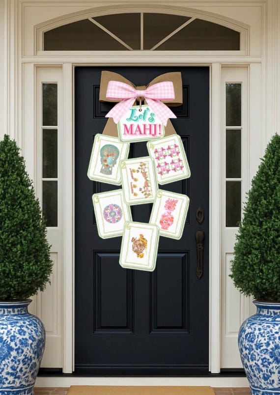 LARGE Designer “Let’a MAHJ!” Door Hanger (does NOT come with bow)