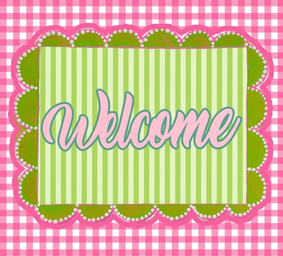 Scalloped Welcome EXTRA LARGE 24x48 Outdoor Mat