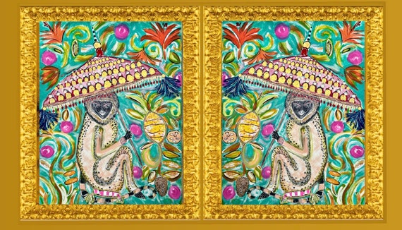 Chinois Parasol Monkeys Art Prints: Baroque Gold Leaf Frames