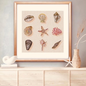 Single LARGE Fine Art Shells Canvas Paper Print (does not come matted/framed)