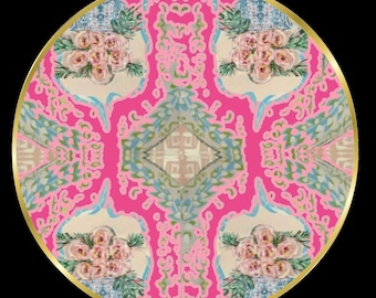 Bone China Decorative Plate, 8" Diameter - Designer Colorway