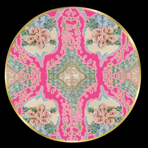 Bone China Decorative Plate, 8" Diameter - Designer Colorway