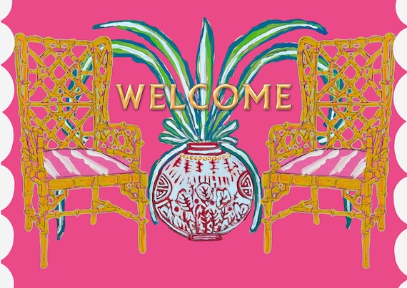 Scalloped Welcome EXTRA LARGE 24x48 Outdoor Mat