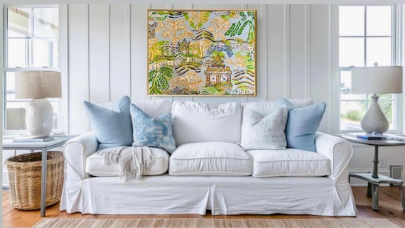 LARGE Rolled Canvas Paper Print Chinois Thi Landscape