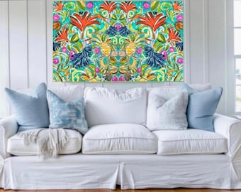 Impresión giclée floral tropical grande: "West Palm Vibes" 40x60 (lienzo enrollado)