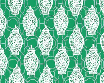 LARGE Designer Outdoor ‘Chinois Ginger Jar Fretwork’ Door Mat 24x48