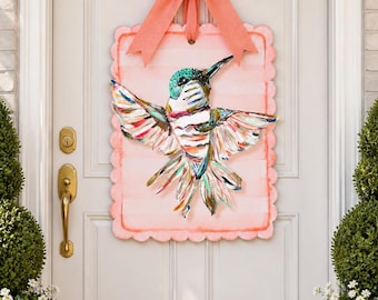 LARGE Hummingbird Door Hanger (does NOT come with bow)