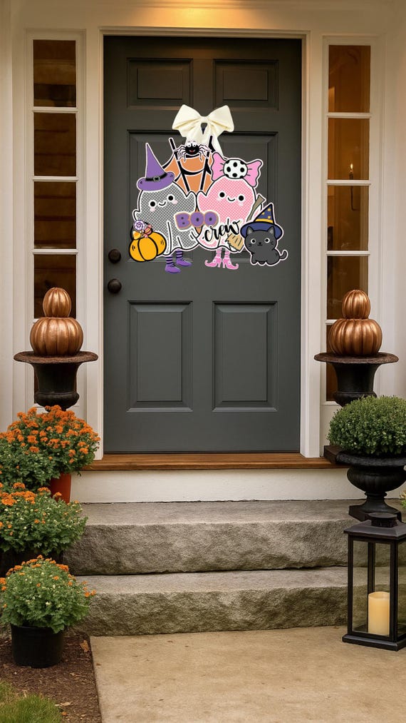 LARGE SPOOK-tacular Door Hanger Boo Crew (does not come with ivory colored bow)