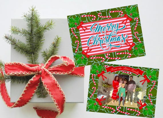 Merry Christmas Card (Editable File for Instant Download)