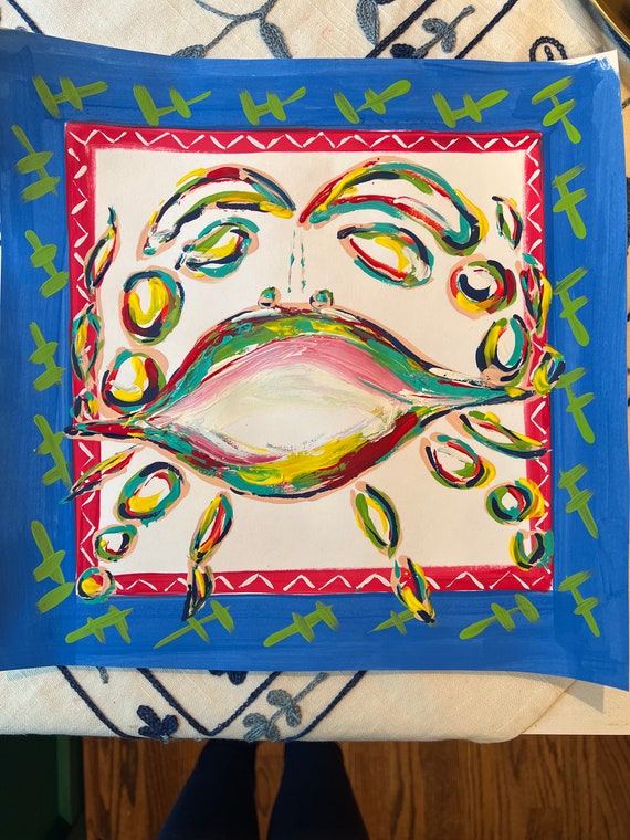 Set of Three ORIGINAL PAINTINGS “Coastal Funky Crabs” (originals only; not framed)