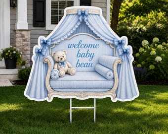LARGE Designer “Welcome Home Baby” Personalized Yard Sign