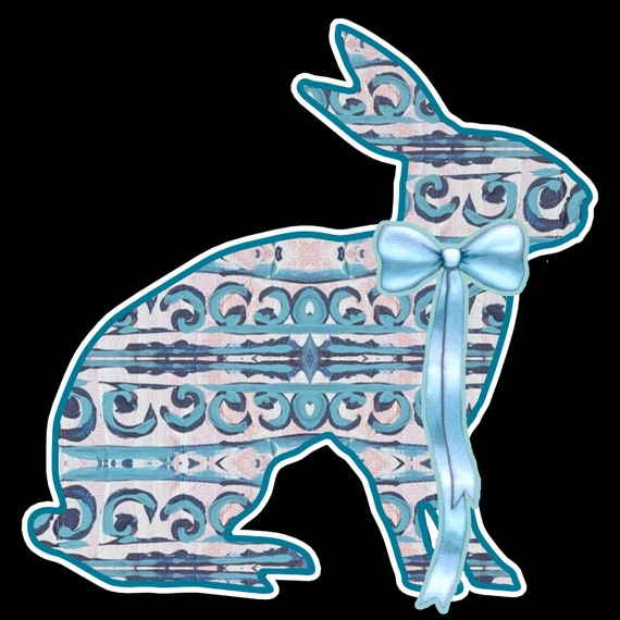 LARGE Grand Millennial Easter Bunny Door Hanger