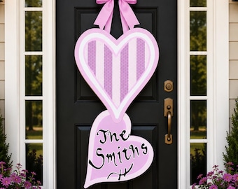 LARGE Lavender Tiered Hearts Door Hanger (comes with door hanger only; NO BOW)
