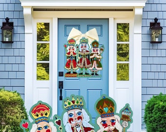 Cascanueces grande para puerta: PVC resistente a los rayos UV, decoración navideña