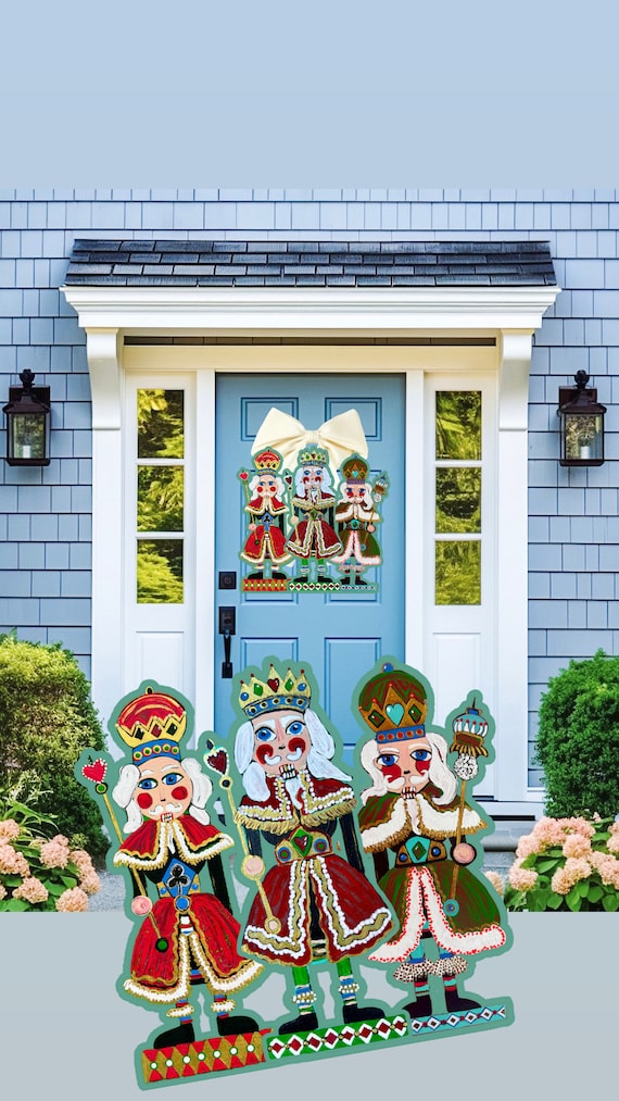 Large Nutcracker Door Hanger: UV Resistant PVC, Holiday Decor