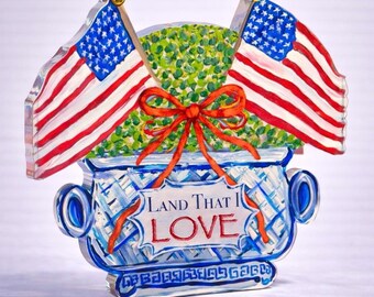 SINGLE Designer Thick Acrylic Patriotic Series Cut Outs (choose one from four designs as shown)