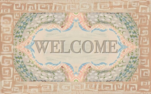 Greek Key EXTRA LARGE Welcome 24x48 Outdoor Mat