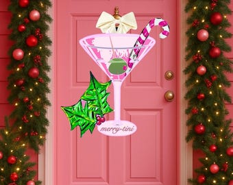 LARGE Merry-Tini Festive Door Hanger (does not come with ivory bow)