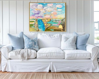 LARGE Rolled Canvas Paper Print of Coastal Marsh Landscape