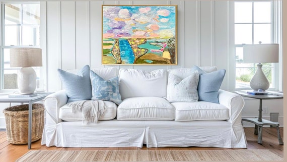 LARGE Rolled Canvas Paper Print of Coastal Marsh Landscape