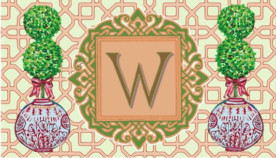 Chinois Lattice Personalized EXTRA LARGE 24x48 Outdoor Mat (two options to choose from)