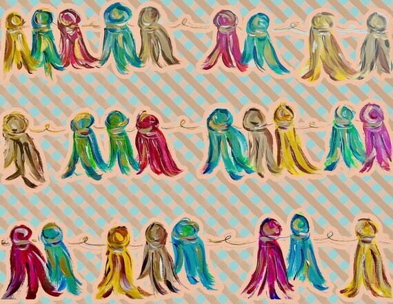 Whimsical Tassels Outdoor Mat: Fun Colorful Doormat (24x48)