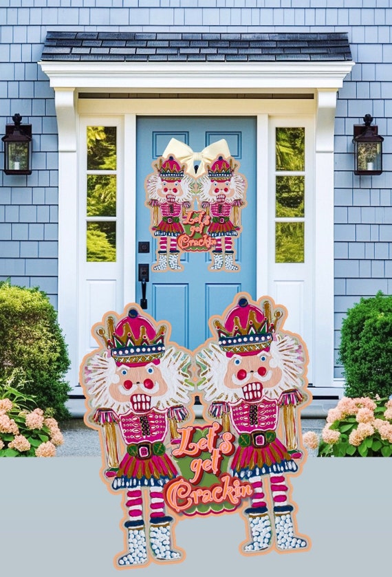 LARGE Door Hanger “Let’s Get Crackin” Nutcrackers