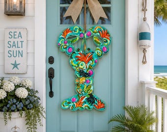 LARGE West Palm Lobster Door Hanger (does NOT come with bow)
