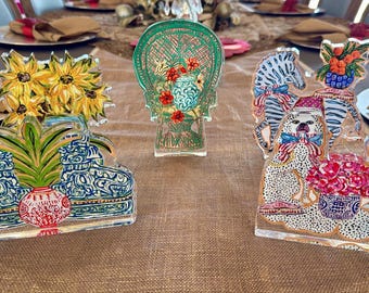 SINGLE Designer Thick Acrylic Grand Millennial Series Cut Outs (choose one from five designs as shown)