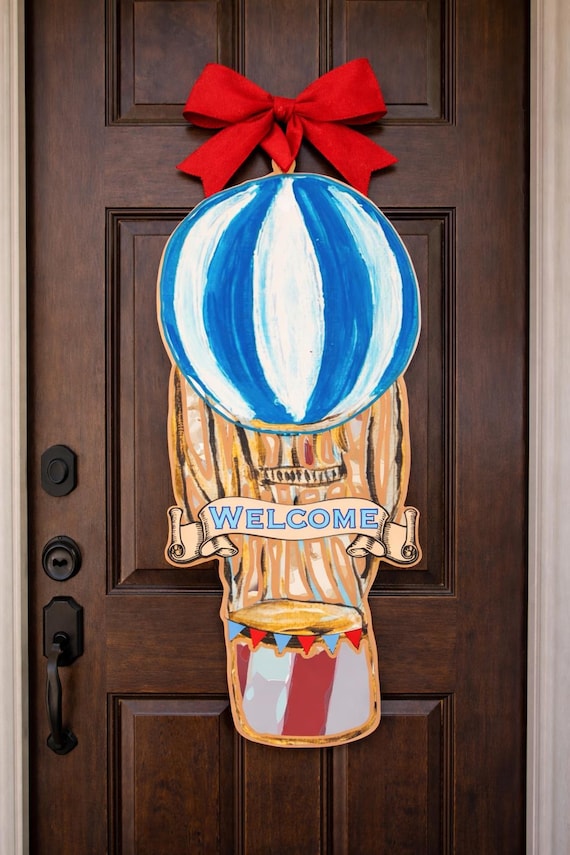 LARGE Door Hanger Hot Air “Welcome” Balloon