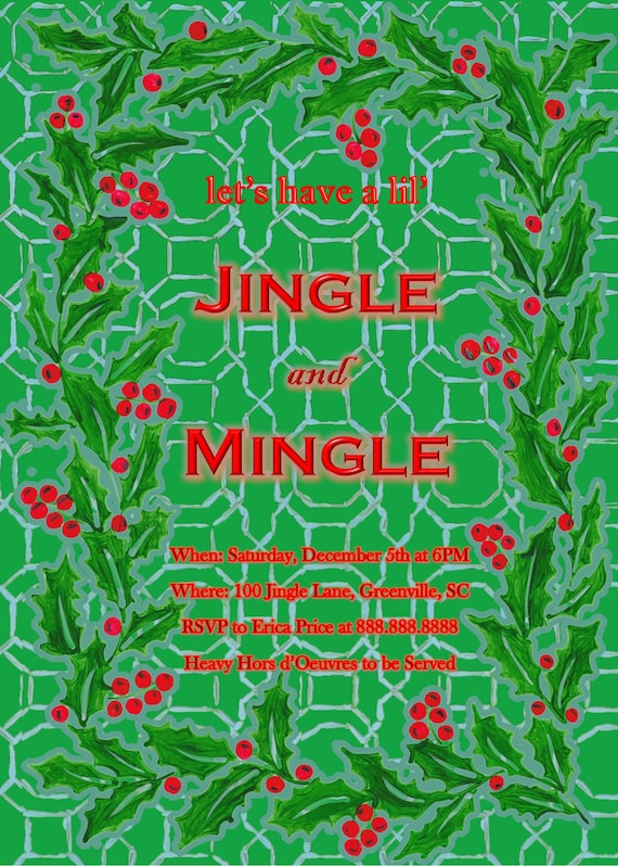 Jingle and Mingle Party Invitation (Editable File for Instant Download)