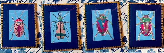 Set of Four Fine Art Beetle Prints