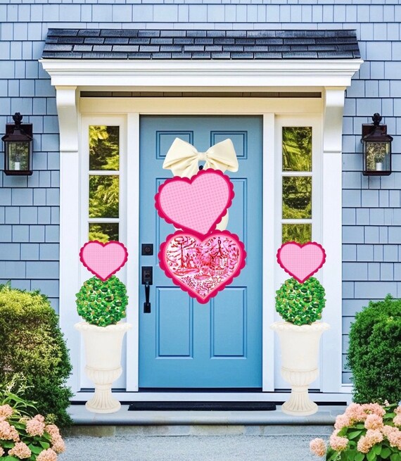 LARGE Chinoiserie Tiered Hearts Door Hanger (comes with door hanger only; no bow)
