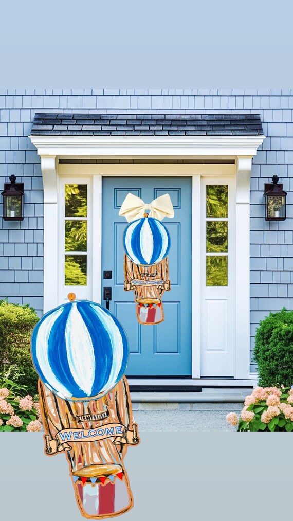 LARGE Door Hanger Hot Air “Welcome” Balloon