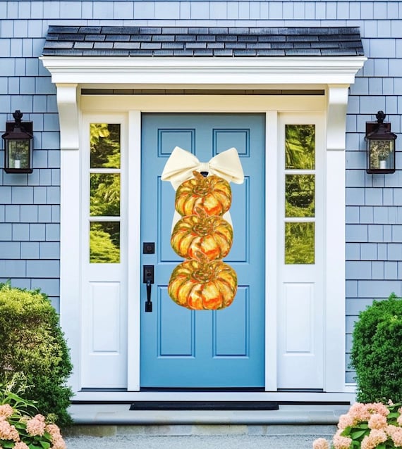 LARGE Door Hanger Fall Tiered Pumpkins