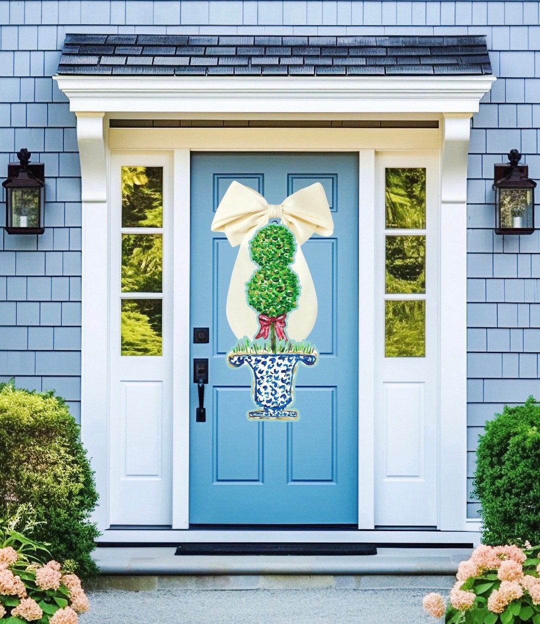 Wooden Topiary Door Hanger