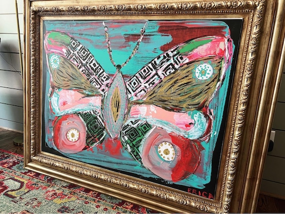 LARGE Fine Art Canvas Paper Butterfly Gicleè Print