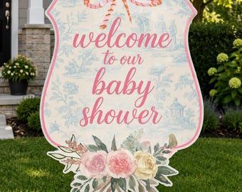 LARGE Designer Chinois Toile Aesthetic Personalized Yard Sign