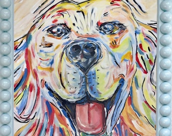 Doodle Dog Fine Art Whimsical Canvas Paper Print (comes unframed)