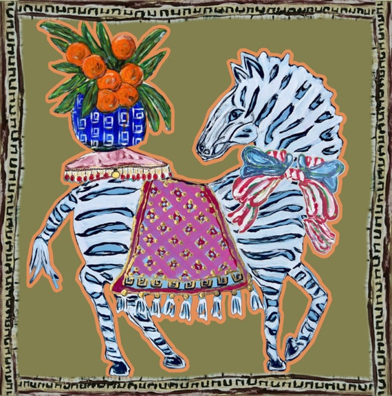 Pair of Fine Art Zebra Canvas Paper Prints