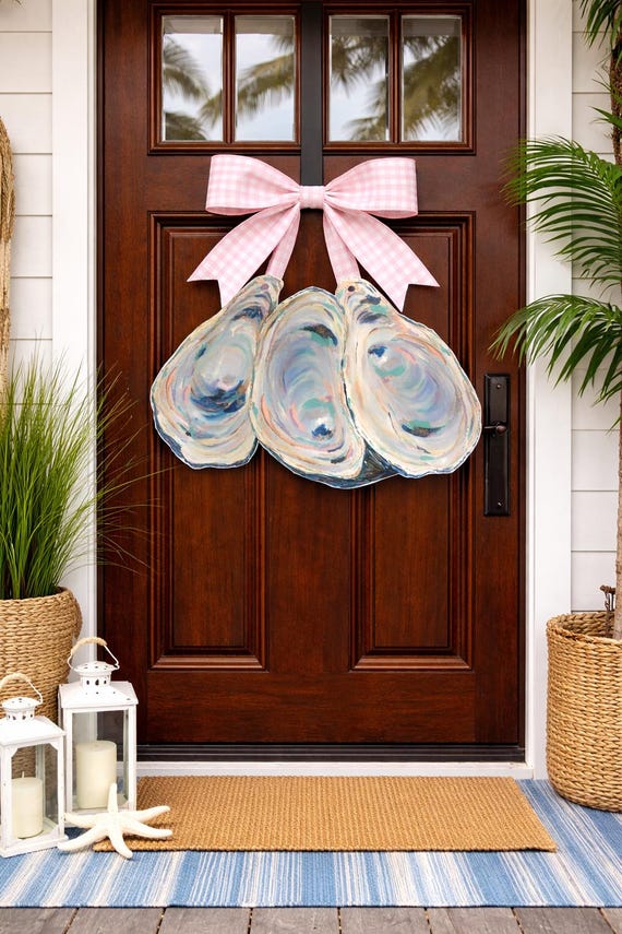 LARGE Door Hanger Vibrant Oysters (does not come with ivory bow)