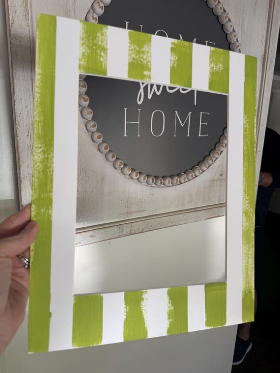 Hand-Painted Striped Matboard: Custom Color Frame