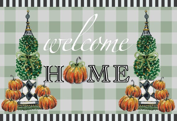 Extra Large Fall Outdoor Door Mat: Welcome Home Decor (24x48